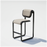 Black Tube Counter Stool by Bend Goods, featuring a sleek seating design with a boucle upholstered seat and modern metal frame.