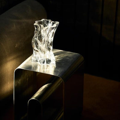 Small clear Vena Vase by AYTM, modern glass accessories with a sleek, minimalist design for decorative floral arrangements.