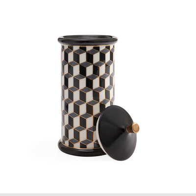 Versailles Black & White Canister - Large by Jonathan Adler