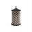 Medium Versailles black and white ceramic canister by Jonathan Adler, with a decorative geometric pattern and lid.