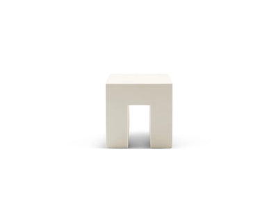 White Vignelli Cube seating by Heller, modern geometric design for versatile indoor or outdoor use