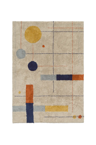 Geometrical Shapes Washable Rug by Lorena Canals