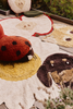 White Daisy washable kids rug by Lorena Canals featuring a cheerful daisy pattern on soft, durable fabric.