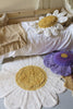 White Daisy washable kids rug by Lorena Canals featuring a floral daisy pattern on soft fabric.