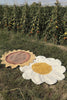 White Daisy washable kids rug by Lorena Canals featuring a floral daisy design on soft, durable fabric.