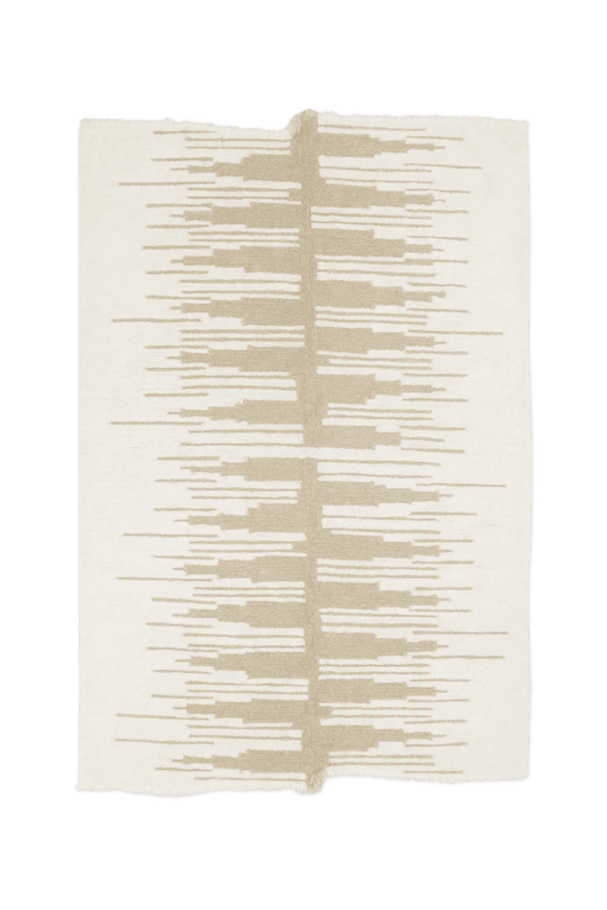 Natural wool Zagros area rug by Lorena Canals featuring a soft, neutral sandstone color and washable, cozy textile design.