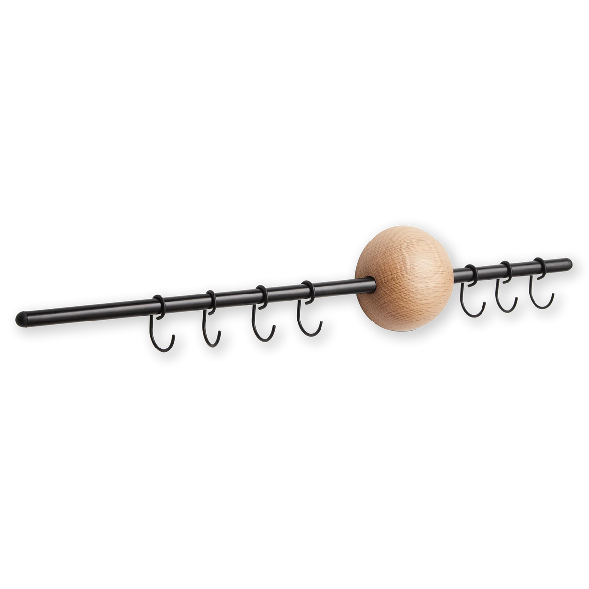 Woud Denmark oak hoop rack, a stylish accessories holder with circular design, mounted on a wall for versatile storage.