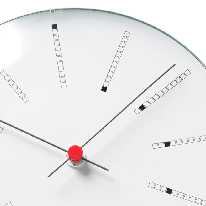 Arne Jacobsen Bankers Wall Clock, a sleek modern accessory with minimalist design and clean lines.