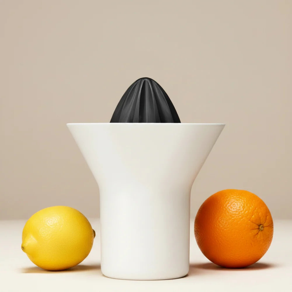 Rig-Tig orange squeezer accessory for citrus juicing, featuring a vibrant orange design and ergonomic handle.