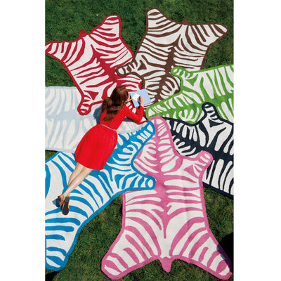 Zebra Flatweave Rug by Jonathan Adler