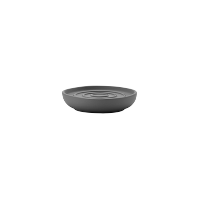 Black Nova soap dish by Zone Denmark, a sleek bathroom accessory with a modern design, perfect for holding soap.