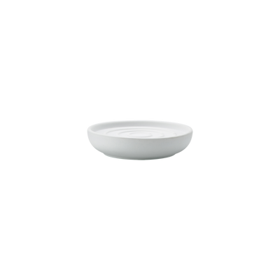 Black Nova soap dish by Zone Denmark, a sleek bathroom accessory with a modern design and durable material.