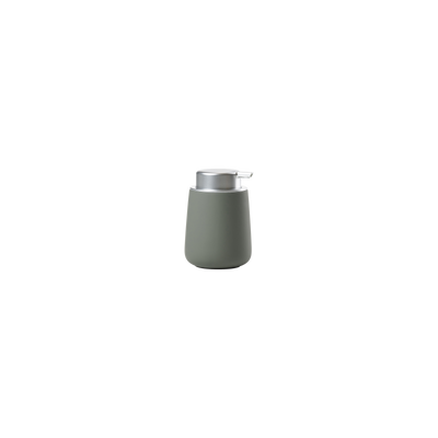 Black Nova Soap Dispenser by Zone Denmark, a sleek bathroom accessory with a modern design and pump top for liquid soap.