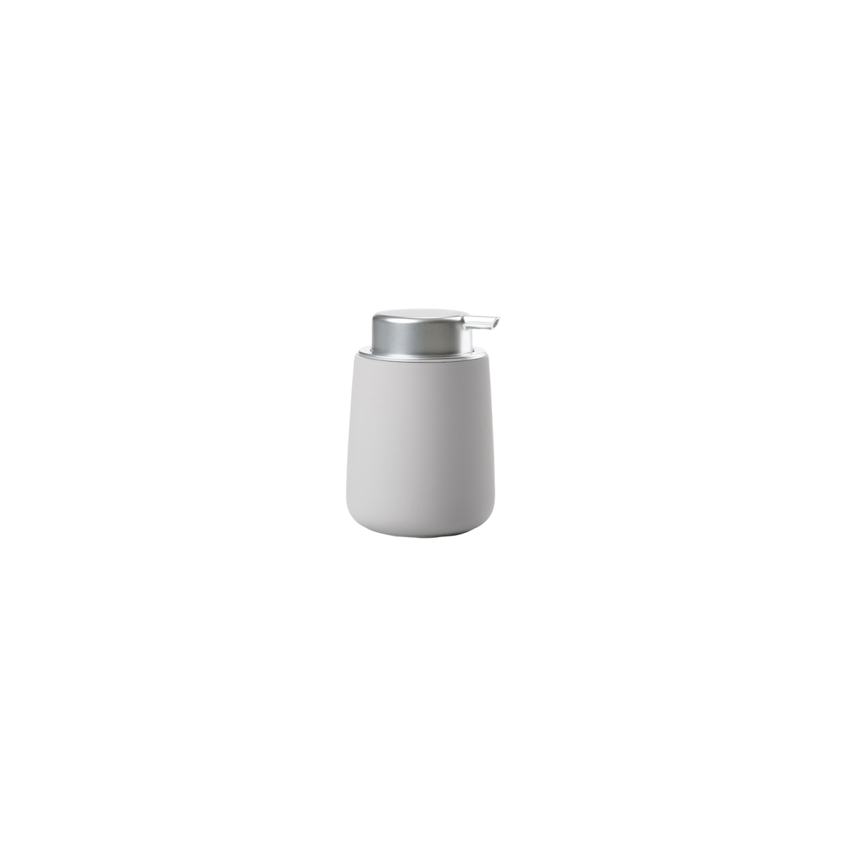 Black Nova soap dispenser by Zone Denmark, modern bathroom accessory with sleek design and pump for liquid soap.