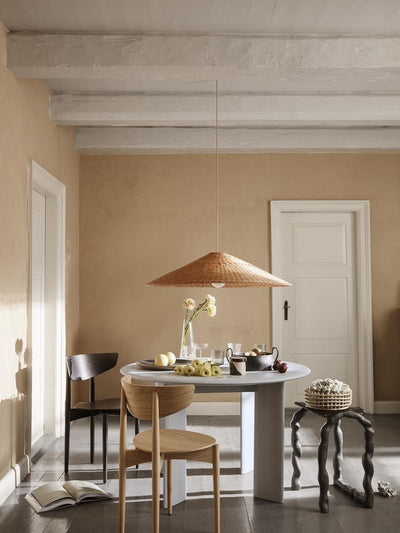 Ferm Living Dou lampshade in soft neutral fabric, designed for stylish lighting and modern home decor.