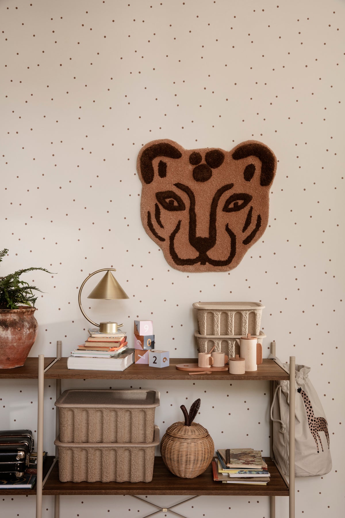 Tufted Leopard Head Rug by Ferm Living