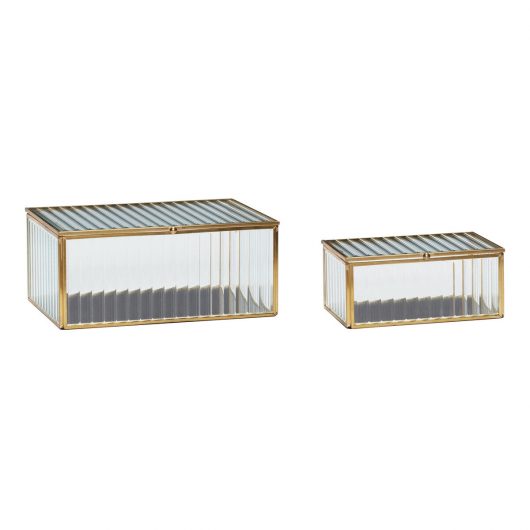 Ripple Glass Boxes, Set of 2 by Hübsch