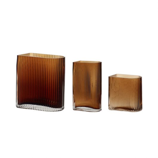 Vases Elements - Ambre, Set de 3 par Hübsch