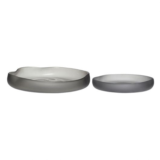 Bow Bowls - Frosted/Smoked, Set of 2 by Hübsch
