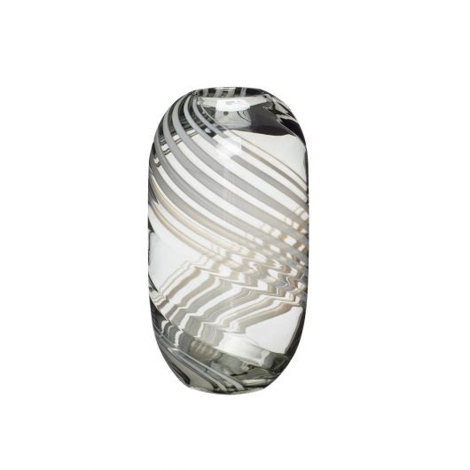Vase Swirl Transparent/Blanc par Hübsch