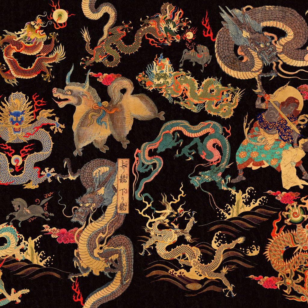 DRAGONS OF TIBET Wallpaper by Mindthegap — The Modern Shop