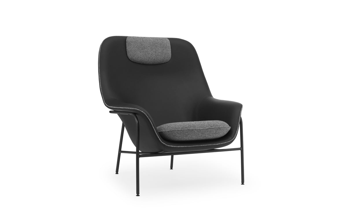 Drape Lounge Chair High W. Headrest Steel by Normann Copenhagen