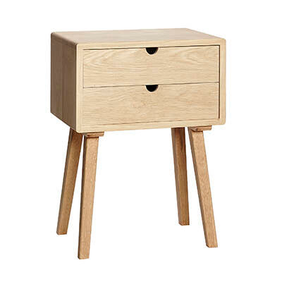 Hide Bedside Table - Natural by Hübsch