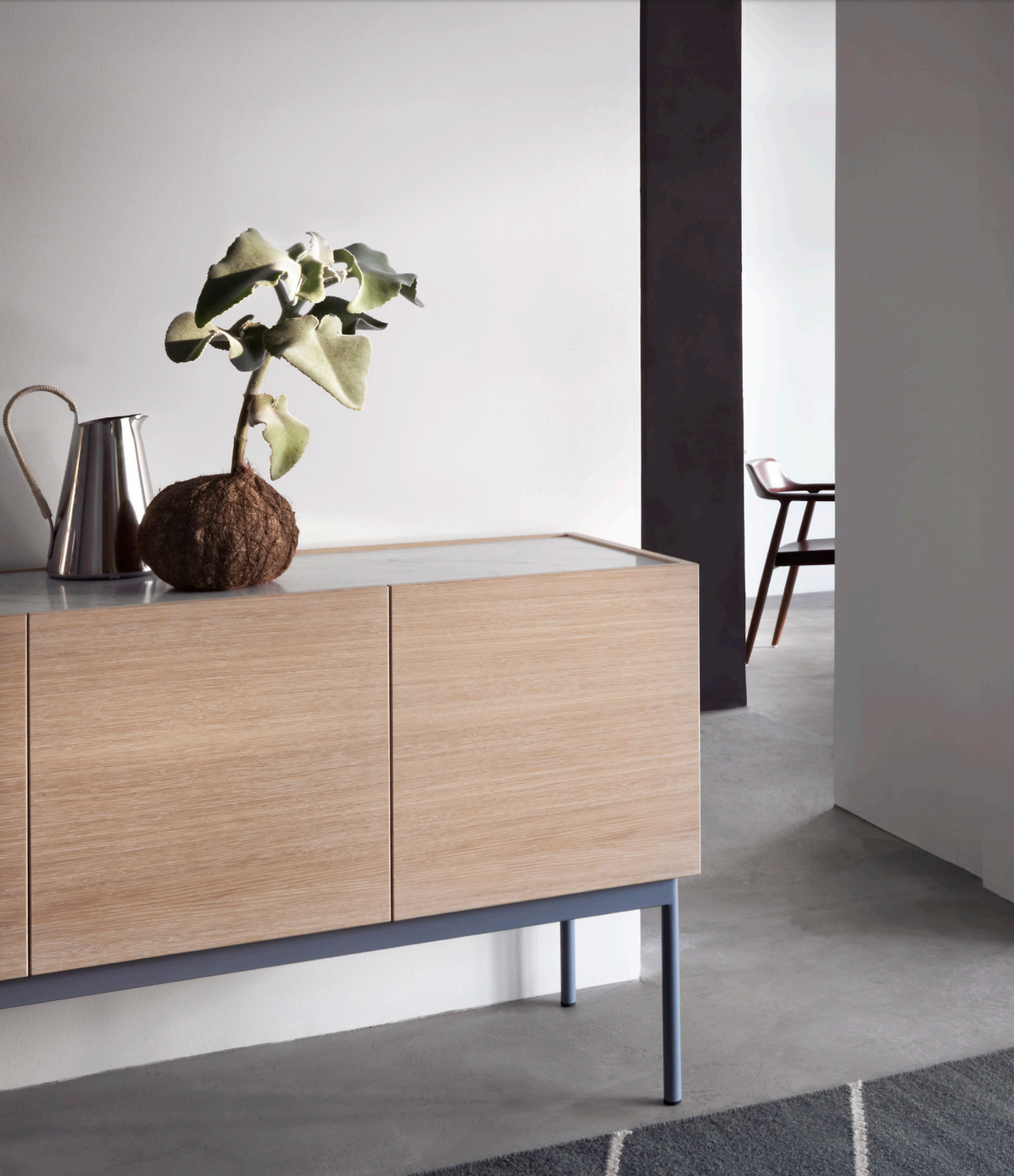 Luc 160 Sideboard with 4 Doors and Marble Top by Asplund