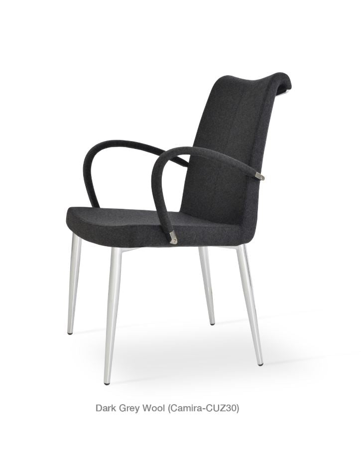Chaise en métal avec bras tulipe par Soho Concept
