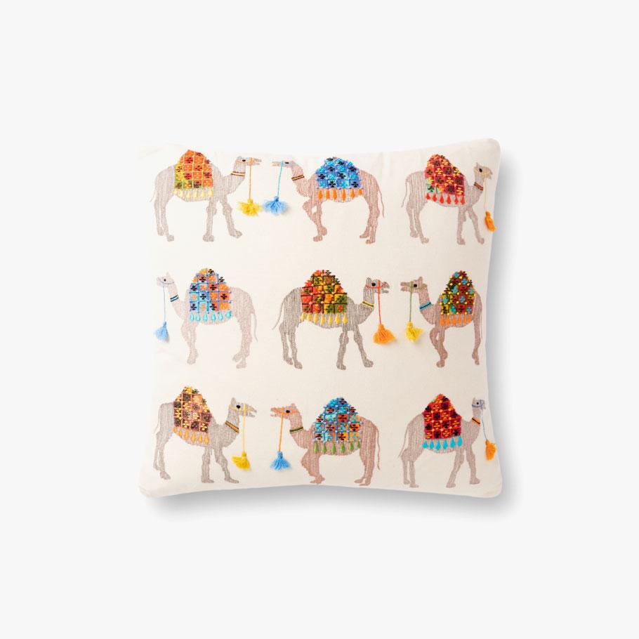 P0868 Natural / Multi Pillow by Loloi