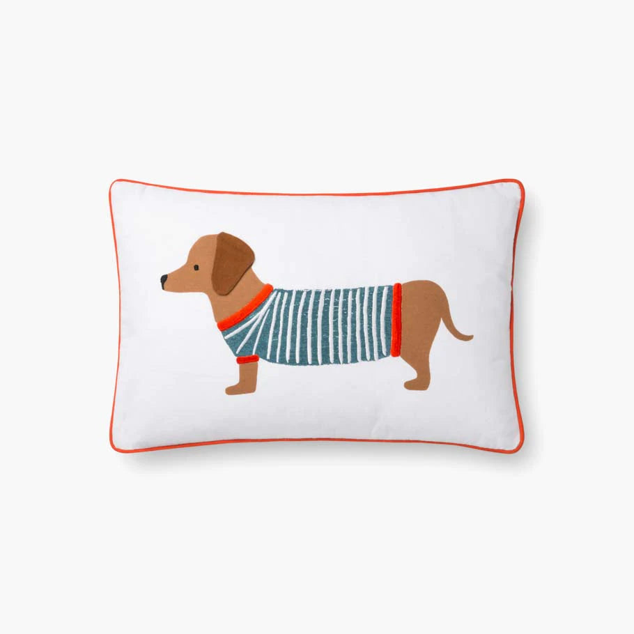 Dachshund Pillow P6004 by Rifle Paper co for Loloi