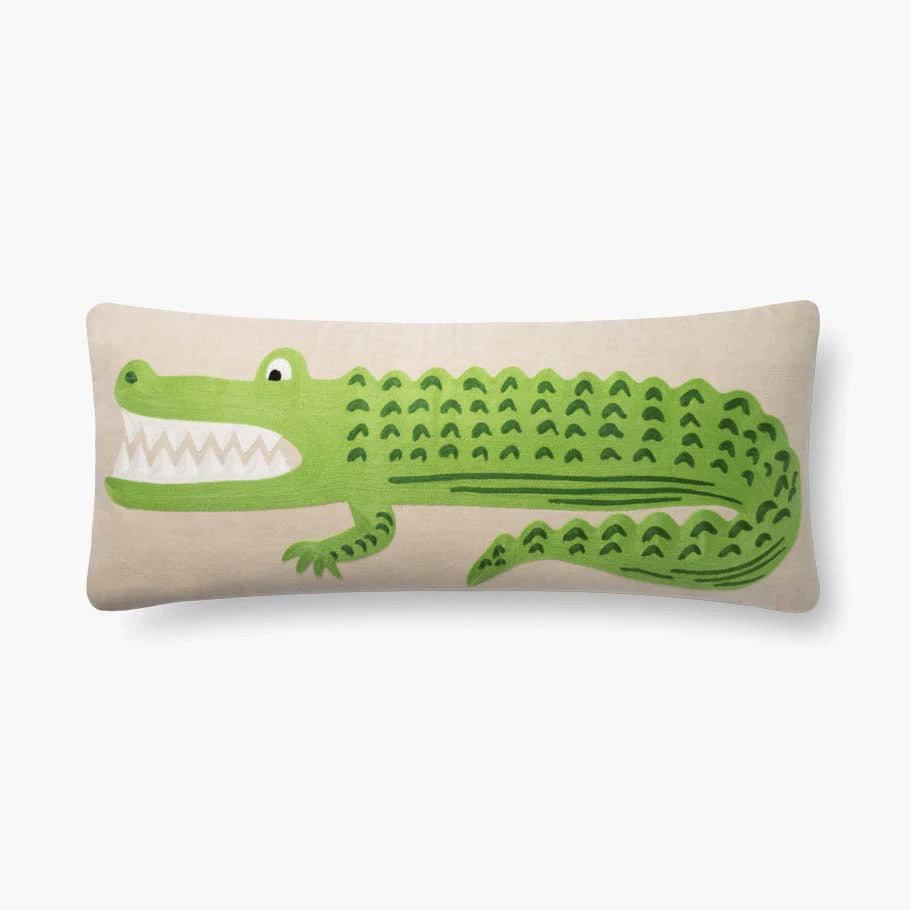 Alligator Pillow P6042 by Rifle Paper co for Loloi