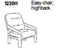 Easy Chair Highback 1230 by Dyrlund