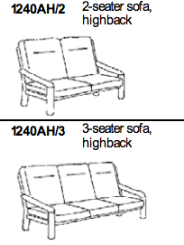 Sofa Highback 1240 by Dyrlund