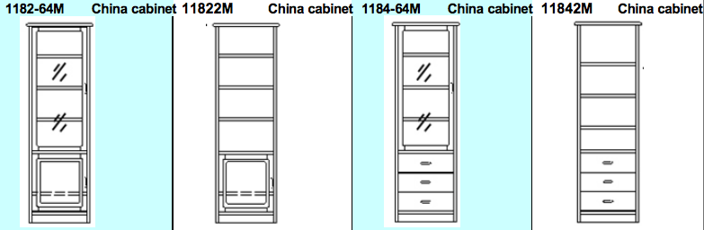 Frederiksborg China Cabinet 71 x 44 / 42 x 200 cm by Dyrlund