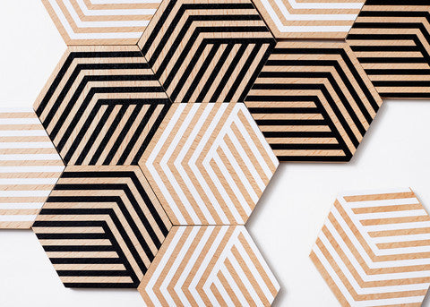 Table Tiles Optic Coasters by Areaware