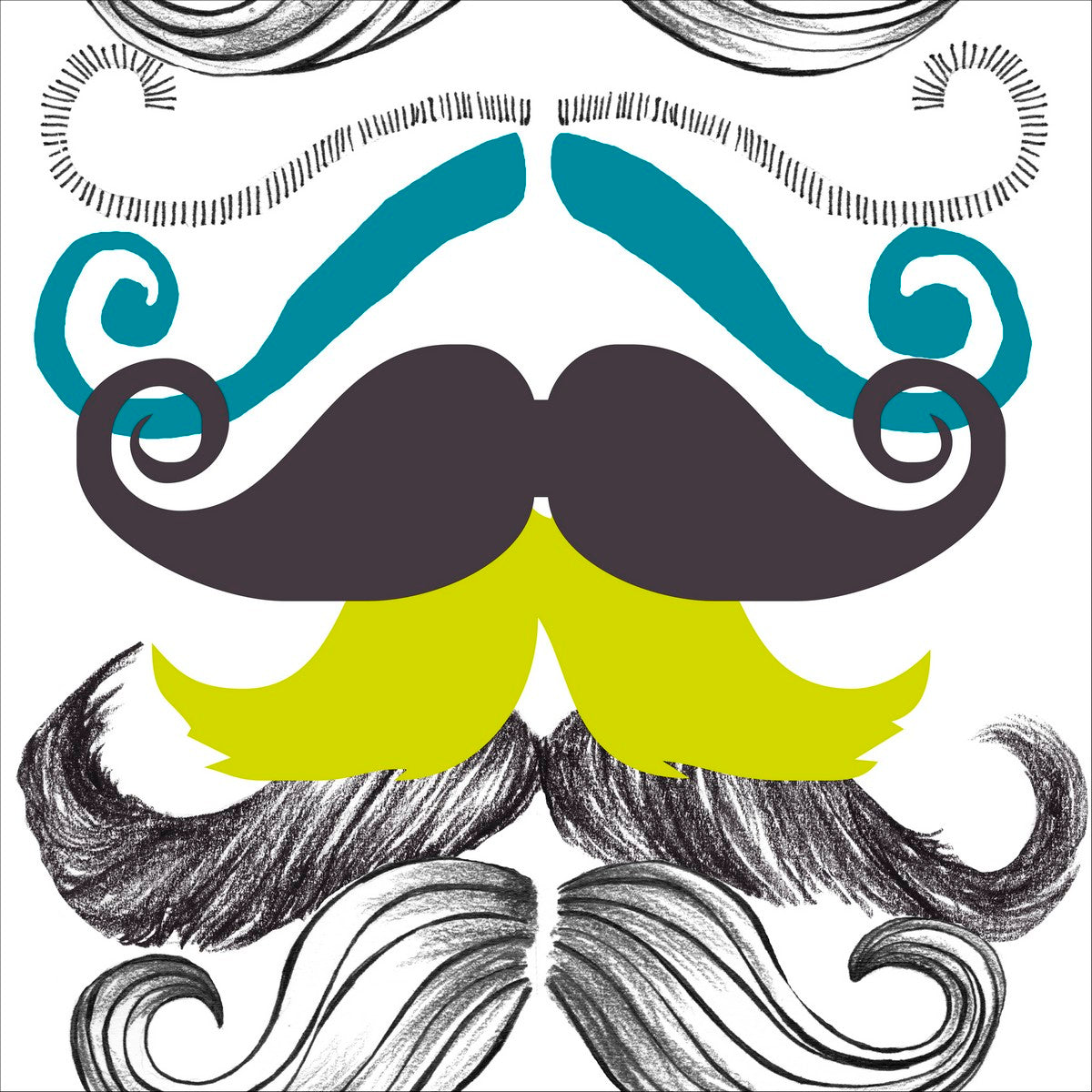 Papier Peint Différentes Moustaches par Mindthegap