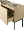 Buffet Luc 160 avec tiroirs et plateau en verre par Asplund