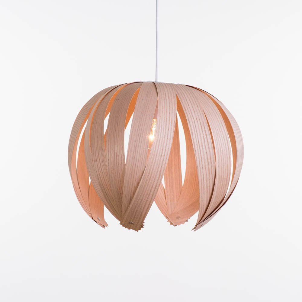 Ti-Fleur pendant light by Atelier Cocotte featuring a walnut and white design, showcasing elegant lighting and modern craftsmanship.