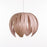 Walnut and white Ti-Fleur pendant light by Atelier Cocotte, showcasing a modern lighting fixture with layered petal design.