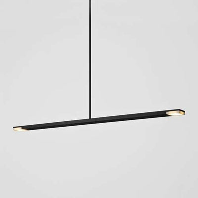 Cerno Brevis Linear LED Pendant in brushed aluminum with 2700K warm light, designed for modern USA-made lighting installations