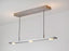 Brushed aluminum Brevis Linear LED Pendant by Cerno, USA-made lighting fixture with 2700K LED illumination and sleek modern design.