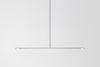 Brushed aluminum Virga LED Pendant Lamp by Cerno, featuring a sleek modern design and 2700K warm light, made in the USA.