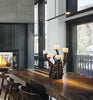 Virga LED pendant lamp by Cerno with brushed aluminum finish, 2700K warm light, made in the USA, modern lighting fixture