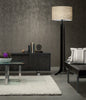 Forma LED floor lamp by Cerno in brushed aluminum with dark stained walnut finish, featuring a sleek, modern lighting design.
