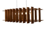 Brushed aluminum and oiled walnut Arca Linear LED Pendant light by Cerno, made in the USA, with sleek modern design and integrated LED.