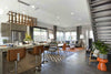 Arca Linear LED Pendant by Cerno with brushed aluminum and oiled walnut finish, 2700K LED lighting, made in USA