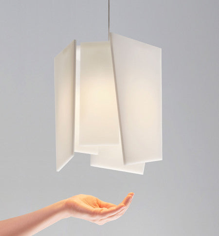 Brushed aluminum Levis LED pendant light by Cerno, made in USA, featuring a sleek, modern design with warm 2700K LED illumination.