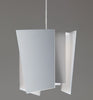 Brushed aluminum Levis LED pendant light by Cerno, made in USA, featuring a sleek, modern design with warm 2700K illumination.