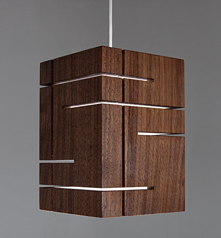 Dark-stained walnut Claudo LED lamp by Cerno, showcasing modern lighting design with warm 2700K LED illumination.